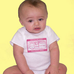 Special Delivery New Baby Personalized Baby Carriage Infant Onesie 